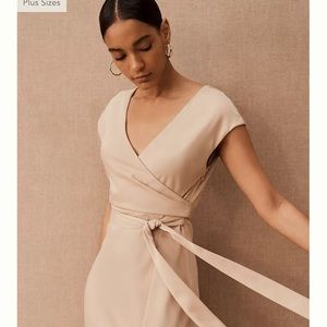 BHLDN/Anthropology Louisa dress in oyster (light pink)